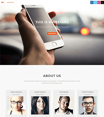 Ninestars – Free Bootstrap 3 theme for creative